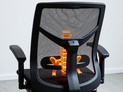 柯柏蓝坐姿矫正器展示,深蓝色背带式设计,正面展示穿戴效果,体现矫正脊柱功能